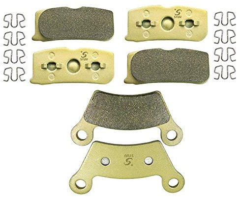 S SYUU moto Fibre de cuivre Plaquettes de Frein Avant et Arrière Compatible avec Can Am Spyder RS SE5/SM5/Phantom Black 08-09 FA474F FA473R