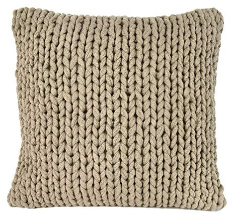 nielsen HOME Fodera per cuscino Marlin lavorato a maglia grossolanamente, 50 x 50 cm, sabbia, 100% cotone, Oekotex, confortevole, elegante e alla moda, decorativo, cuscino per divano
