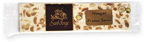 Turrón Nougat Frutos Secos - Formato de 300 gramos - Dulce típico francés similar al turrón - Elaborado en España
