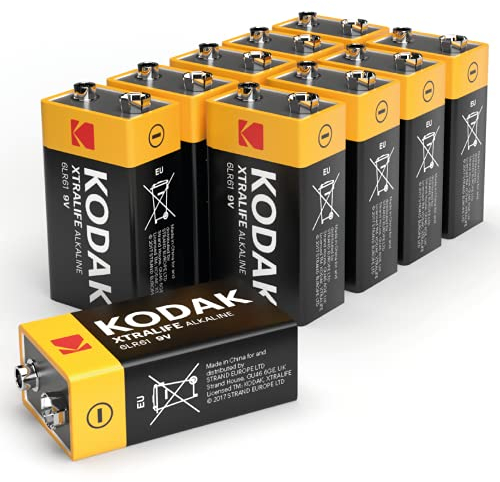 Kodak | 9 Volt Blockbatterie für Rauchmelder | 9V Batterien | 10 Stück | PP3