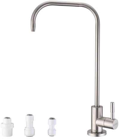 Drinking Water Tap RO Faucet SUS304 Stainless Steel Filtered Water Faucet Reverse Osmosis Tap for Kitchen Bar Sink 7-Shape Brushed Nickel
