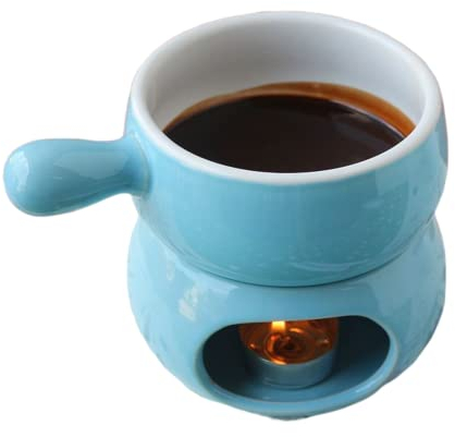 Chocolate Fondue Mug Set Mini Candle Fondue Pot Chocolate Cheese Ice Cream Fondue Melter Cup with Base and Handle