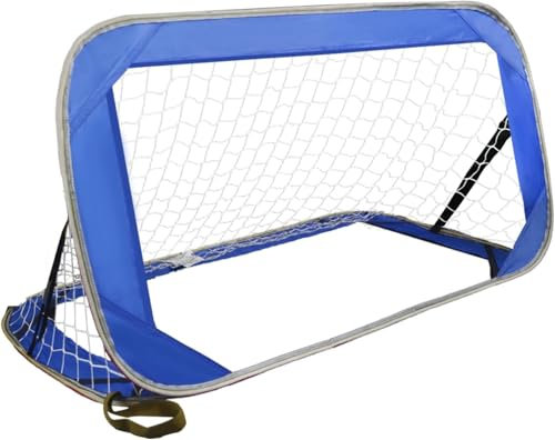 Kapler Fussballtore 2er Set für Garten Kinder Pop-up-120x70x70cm Blau-Robuster Flachstahlrahmen und Glasfaserstab - Einfache Montage - Wetterfestes Polyester.