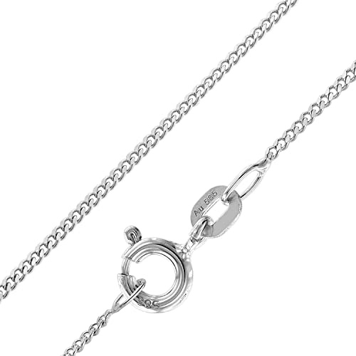trendor Panzerkette Weißgold 585 Gold 14 Karat Breite 1,1 mm 51900 | zeitloser Halsschmuck für Damen, bezaubernde Geschenkidee, hochwertiger Echtschmuck