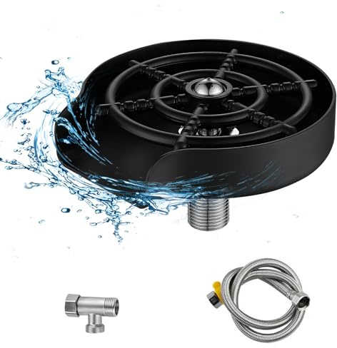 Automatic Metall Wasserhahn Glas Rinser Bar Rinser für Küchenspülen, Tassenreiniger Wasserhahn Glasspüler Cup Washer Kaffeetasse Reiniger Waschmaschine für Küchenspülen Zubehör