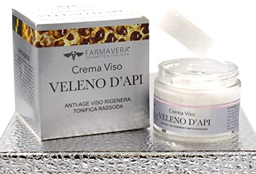 Farmavera Crema Veleno d'Api Effetto Botox, Crema Viso Antirughe Rigenerante Antiossidante, Siero Veleno d'Api Concentrato Volumizzante