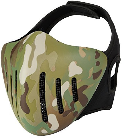 WarmHeartting Demi-Masque d'airsoft avec Maille métallique Respirante pour Paintball, Halloween, Cosplay, Film