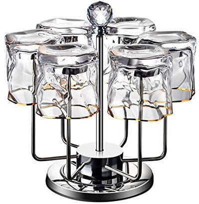 Vasos/Vasos de Agua Vasos de whisky de cristalería, conjunto de gafas de whisky artesanal de 6 piezas, idea perfecta for cristalería de estilo for bourbon / gafas de ron / gafas de whisky de bar Copas