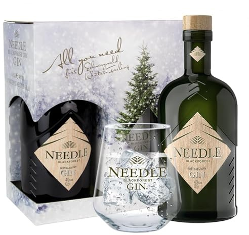 Needle Blackforest Distilled Dry Gin 40% Vol. 0,5 Liter Edition Winter mit Glas