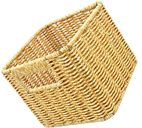 BESTonZON Rattan-imitat Korb Für Aufbewahrung Haushaltskorb Mit Großer Kapazität Spielzeugkorb Und Tischkorb Als Mehrzweckbehälter
