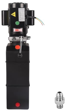 LCyindu 16 Quart 4 Gallon Hydraulic Pump 220-230V Hydraulic Power Unit Hydraulic Lift 3450 RPM 2HP Single Acting Electric Hydraulic Car Lift Pump Dump Trailer Pump for Car Lifting Platforms