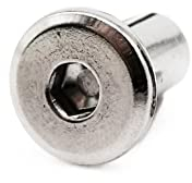 Gewindeeinsätze, 10 Stück M3 M4 M5 M6 5–60 mm lang 304 Edelstahl Flachsechskant-Innensechskantkopf Möbelnieteinsatz Verbindungshülse Verbindungsmutter (Farbe: M4 10 Stück_lang 6 mm)(M6 10pcs-Long 8mm)
