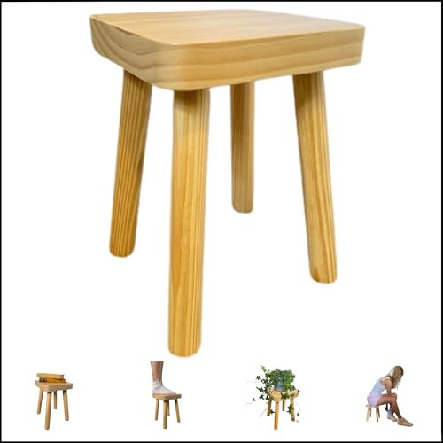 Plant Stand Wooden Table Stool Display Wood Stands Plants Indoor Step Kids Flower Pot Planter Side Table Mini Pots Holder Holders Small Bedroom Bathroom Living Room Kitchen Bedside Garden (Large)