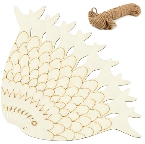 30Pcs unfertige Fisch geformt holzfische deko, Holz DIY Handwerk Ausschnitte, leere hölzerne Fisch geformt hängende Ornamente, für Hochzeit Geburtstag Ozean Tier thematische Party Dekoration