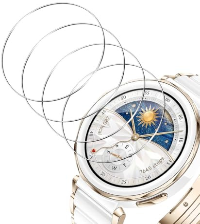 TUTUO Schutzfolie Kompatibel mit Huawei Watch GT5 Pro 42mm für Panzerglas,[4 Stück] HD 9H Displayschutz Film, Anti-Kratzen Blasenfrei, Hochauflösende Schutzglas Folie