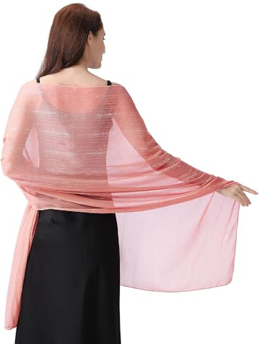 Ladiery Damen Schals und Tücher für Abendkleider, Leichtes Weiches Chiffon mit Glitzernden Strasssteinen, Formelle Schals und Tücher für Hochzeiten