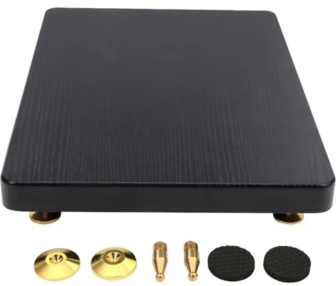 Support D'isolation Pour Caisson De Basses À 2 Étages,Plate-Forme De Pieds D'isolation Pour Haut-Parleur,Base Stabilisatrice,avec Clou En Cuivre Fixe,Pour Studio De Cinéma Maison(Black B,25x35cm)
