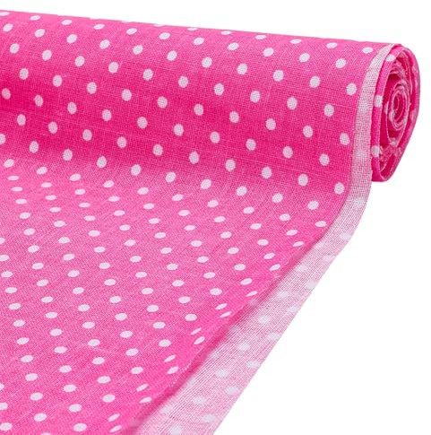FINGERINSPIRE Mini Stoffbündel Mit Gepunkteten Fat Quarters Zum Quilten 102x158cm Heißer Rosa Baumwoll Patchworkstoff Zum Nähen Und Basteln Für Handgefertigte Bastelbedarfsartikel Bekleidungszubehör