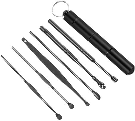 PEPLAYTAL 6stücke Edelstahl Ohrenschmalz Entfernungsset Kit Zur Ohrenschmalzreinigung Mit Verschiedenen Werkzeugen Für Tägliche Nutzung