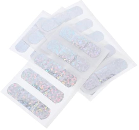LRXIYODE 20 Vendajes Adhesivos Portátiles para Heridas Diseño de Purpurina, Resistentes al Agua, Estilo Encantador y Material Pe para Cuidado Seguro y Cómodo