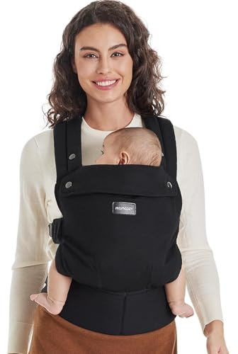 Momcozy Mochila Portabebés Ergonómica, Cómoda y Ligera | para Bebés 3–24 Meses, Fácil de Poner, Soporte Lumbar Mejorado, Manos Libres