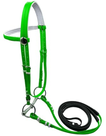 Aymzbd Brida para Caballo con Riendas Cabezada de Control Arnés con Cuerda Suave Y Ajustable Fabricada en PVC Y Acero Inoxidable Ideal para Práctica de Equit, 135mm