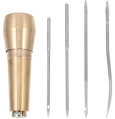 ABOOFAN Punteruolo da Cucito in Rame per Riparazione di Pelle e Tela, Strumento Manuale Portatile Impugnatura Ergonomica per Lavoretti Fai da Te, Artigianato in Pelle e Riparazioni Domestiche