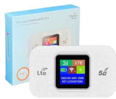 Portable Wifi Hotspot, 4G MiFi Router with SIM Card Slot, 300Mbps Speed, 3000mAh Battery, Mobile WiFi Router Dongle Connects Up to 10 Devices,High Compatibility (MF680)