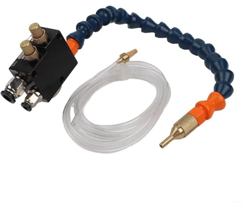 Sistema de pulverización de lubricación de refrigerante de niebla para enrutador CNC, torno, fresadora con manguera de 300 mm y base magnética, kit de refrigeración para metalurgia