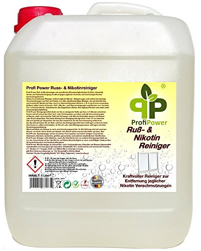 Russ- & Nikotinreiniger Profi Power (5L) - Nikotin Entferner – Ruß Entferner – Nikotin Entferner Reiniger – Küchenmöbel- Fensterrahmen Reiniger