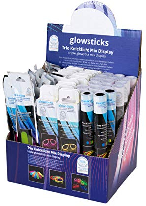 KNIXS 70iger Display Party-Knicklichtset inkl. Power-Knicklichter, 25 Knicklicht-Brillen, 160 Arm-Kicklichter für Party, Festival oder Geburtstag - geprüfte Markenqualität