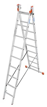 Krause Vielzweck MehrzweckLeiter Dubilo® 2x9 | 2x12 Sprossen Stehleiter Bockleiter, Sprossenzahl:2 x 9 Sprossen