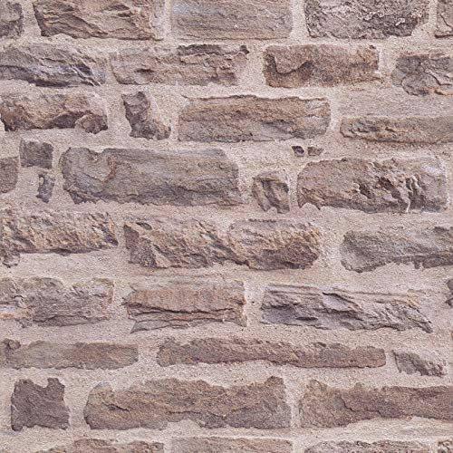 Vliestapete Steintapete Tapete Steinoptik Naturstein-Tapete Tapete Büro 355801 35580-1 A.S. Création Best of Wood`n Stone 2nd Edition | Beige/Crème Braun | Rolle (10,05 x 0,53 m) = 5,33 m²