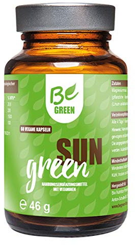 Sun Green Vitamin D3 + K2 vegan – hochdosiert mit MK7 3.000 IE Vitamin D3 & 150 µg Vitamin K2 pro Kapsel - 100% vegan - 60 Kapseln – ohne Zusatzstoffe – BeGreen