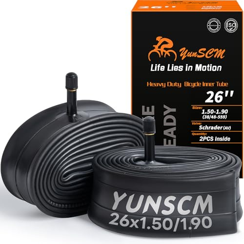 YunSCM 2PCS 38/48-559 Engrosar cámaras de Aire 26x1.50/1.75/1.90 AV32mm Valve Compatible 26 Pulgadas Bicicleta cámaras de Aire 26x1.50 26x1.75 26x1.90