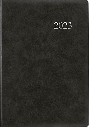 Terminbuch anthrazit 2023 - Bürokalender A4 (21x29,7 cm) - 1 Tag 1 Seite - Einband wattiert - Viertelstundeneinteilung 7:30 - 20 Uhr - 886-0021