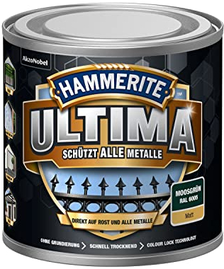 Hammerite Ultima Matt, Metallschutzlack, Moosgrün RAL6005, 250 ml