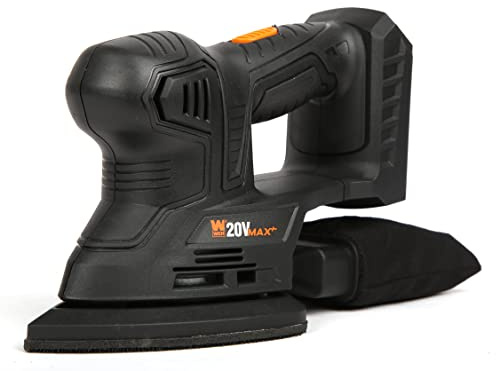 WEN Cordless Palm Sander (Tool Only, 20V Max Battery Not Included) (20401BT), Black