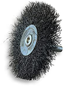 Lot de 6 brosses rotatives circulaires métalliques sur tige Ø 60 mm | Fil acier souple Ø 0,20 mm | Epaisseur 8 mm | 1 rang | Pour perceuse ou visseuse à mandrin | Kibros 2660AV8x6