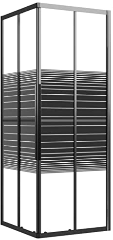Bussandri Exclusive - Cabine de douche rayures 80x80x180 cm ESG noir