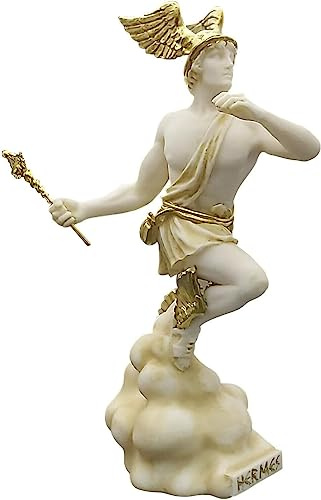 Hermes Greek Olympian God Messenger Guide of Dead Marmor Statue Skulptur Figur