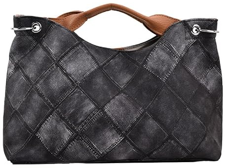 Damen Handtasche-Retro Geknotete Gewebte Schultertasche-Weiche PU Leder Umhangetasche Fashion Shopper Bag Tote Bag Mode Handgefertigte Bag Leichte Einkaufstasche