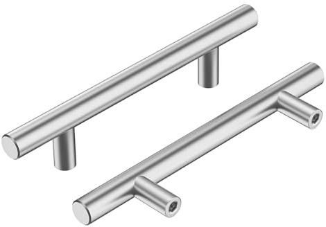 Qobobo Schrankgriffe Edelstahl Silber 10 Stück Schrankgriff Schranktürgriffe Küchengriffe Lochabstand 96mm Schubladengriffe Lochabstand Möbelgriffe Griff Möbel 96 * 150 * 32mm