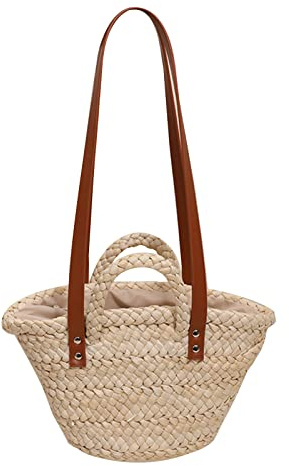 LUOFENG Sac à Main en Paille pour Femmes, Sac à bandoulière tissé à la Main, Panier de Plage, Sac de Vacances, Sac de Shopping à la Mode Ins