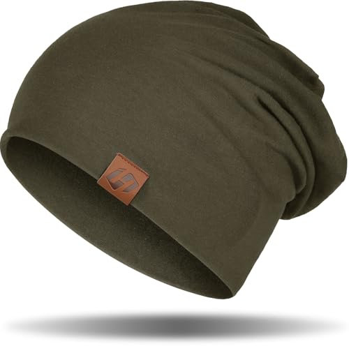 GXCROR Damen Herren Beanie, Slouch Beanie Mütze - Weiche Baumwolle, Atmungsaktiv, Longbeanie für Chemo, Alle Jahreszeiten