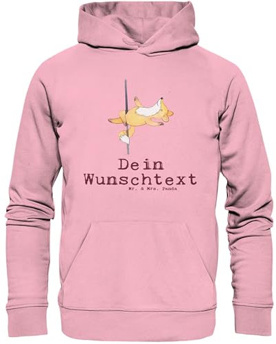 Mr. & Mrs. Panda Personalisierter Hoodie Fuchs Poledance Größe S - Personalisierte Geschenke, Pole Dance, Tanzen, Organic Pullover Mit Kapuze Und Namensdruck, Tanz, Eco Wunschname, Fair Trade