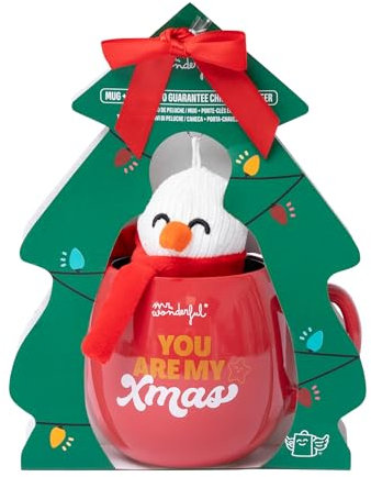 Mr. Wonderful You are my Xmas Set di Tazza + Portachiavi Peluche, Set regalo a tema natalizio.