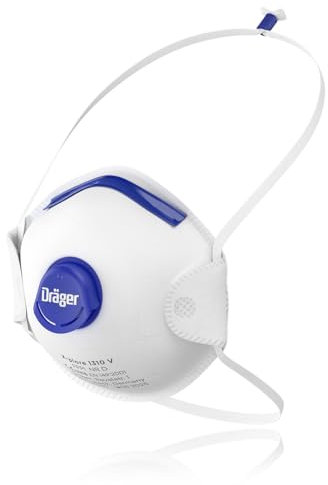 Dräger X-plore 1310 V 3 mascarillas respiratorias protección FFP1, Semimáscara con válvula antipolvo, contra partículas y aerosoles