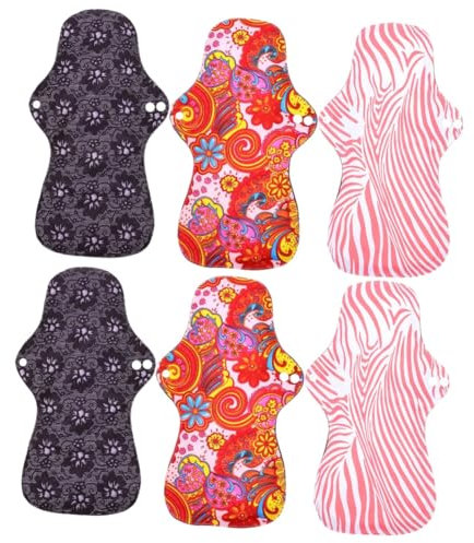 Anneome 6stücke Wiederverwendbare Waschbare Menstruationspads Aus Saugfähige Umweltfreundliche Damenbinden Mit Druckknopf-design Für Und Komfort Periode
