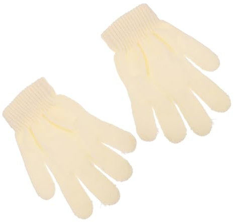 Holibanna Kinderhandschuhe Winter Jahre Mädchen Jungen Strick Fünf-finger Vollfinger Warme Weiße Handschuhe Elastisch Für Herbst Outdoor